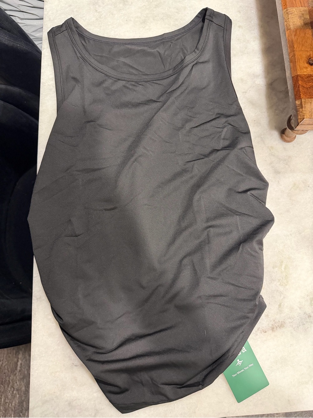 Halara Round Neck Racerback Ruched Yoga Tank